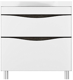 Am.Pm Тумба с раковиной Like 80 напольная, белый, глянец венге – фотография-1